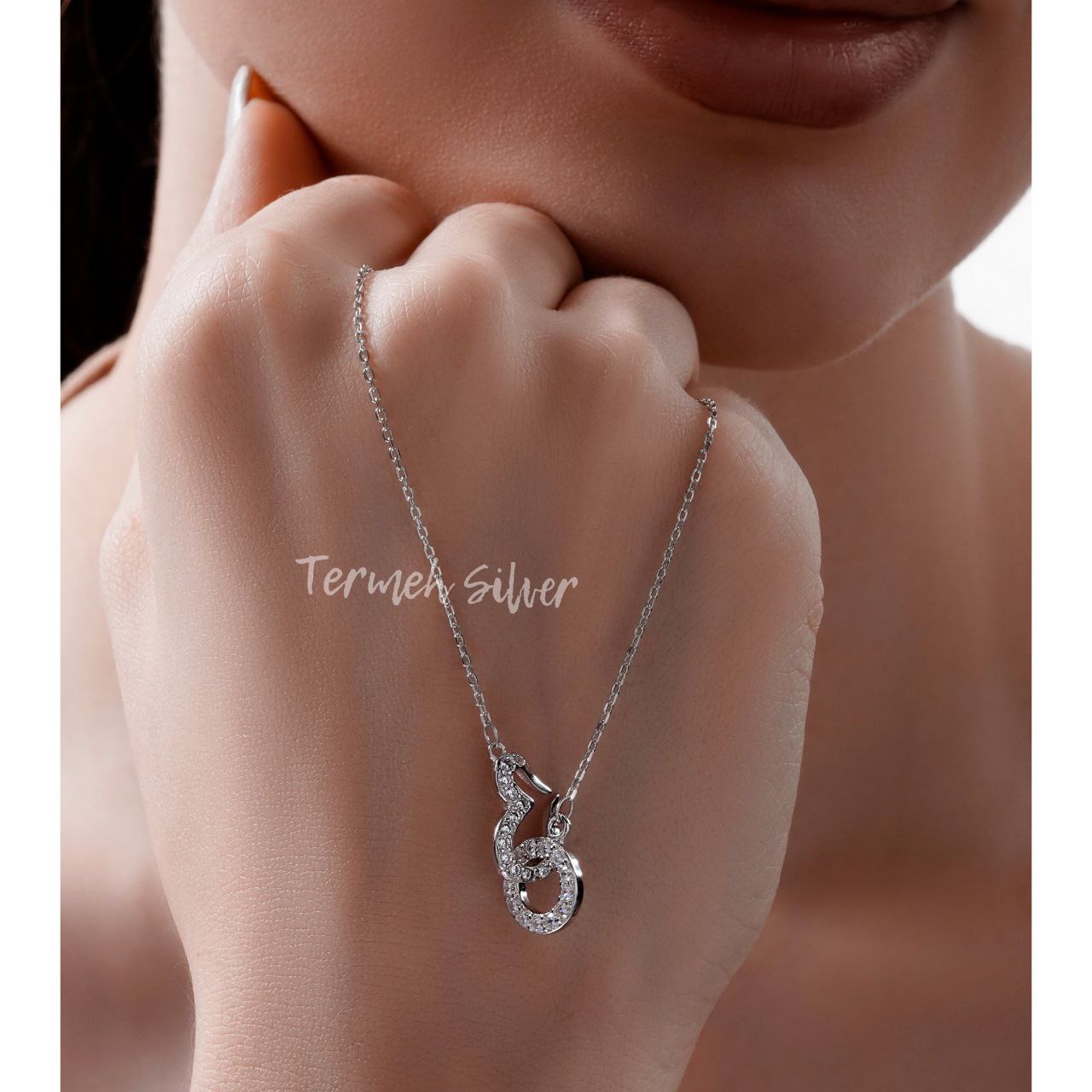 گردنبند نقره قلب و حلقه با زنجیر MT 1255 1 گردنبند نقره قلب و حلقه با زنجیر MT 1255