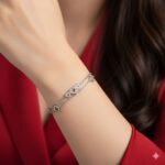 دستبند نقره قلب و ونکلیف DT 1081 39