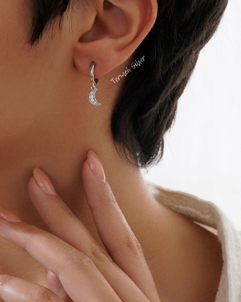 گوشواره نقره کلیپسی ماه GT 1135 1 گوشواره نقره کلیپسی ماه GT 1135