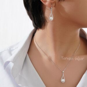 نیم ست نقره مروارید مجلسی NT 1232 20 نیم ست نقره مروارید مجلسی NT 1232 19