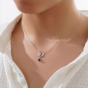 گردنبند نقره ماه و جغد با زنجیر MT 1324 8 گردنبند نقره ماه و جغد با زنجیر MT 1324 7