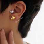 ست نقره گوشواره میخی قلب GT 1166 41