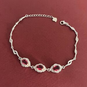 دستبند نقره یاقوت سرخ صنعتیDT 1217