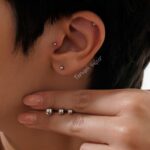 ست گوشواره میخی نقره گوی GT 1174 41