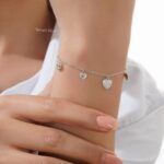 دستبند نقره آویز قلب قلبی DT 1169 29