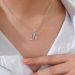گردنبند نقره حرف N با زنجیر MT 1351 42