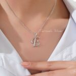 گردنبند نقره حرف E با زنجیر MT 1349 42