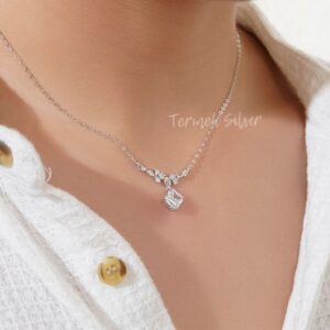 گردنبند نقره طرح جواهر با زنجیر MT 1362 15 گردنبند نقره طرح جواهر با زنجیر MT 1362 14