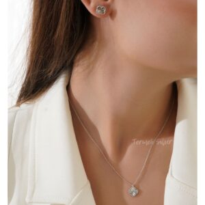 نیم ست نقره ونکلیف با زنجیر NT 1283 14 نیم ست نقره ونکلیف با زنجیر NT 1283 13