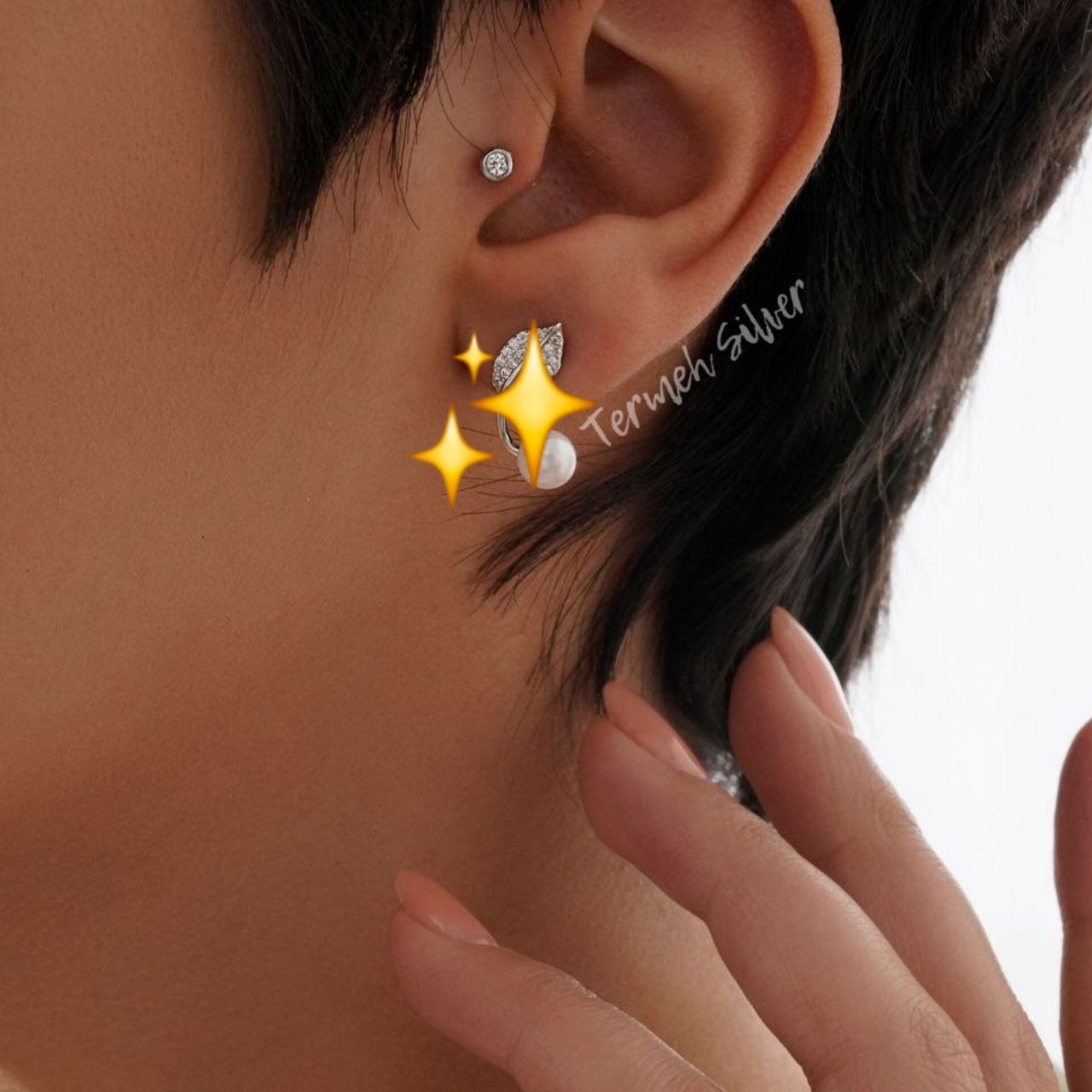 گوشواره میخی نقره تک سنگ GT 1177 1 گوشواره میخی نقره تک سنگ GT 1177