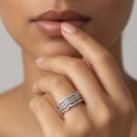 انگشتر نقره چهار لاین موج AT 1169 41