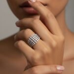 انگشتر نقره پنج لاین AT 1172 41