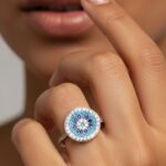 انگشتر نقره چشم نظر دفرمه AT 1167 41