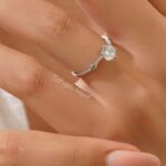 انگشتر نقره تک نگین سولیتر AT 1192 41