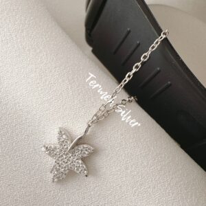 آویز ساعت نقره گل پنج پر AST 1017 8 آویز ساعت نقره گل پنج پر AST 1017 7