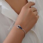 دستبند نقره طرح تنیس رویال بلو DT 1230 41