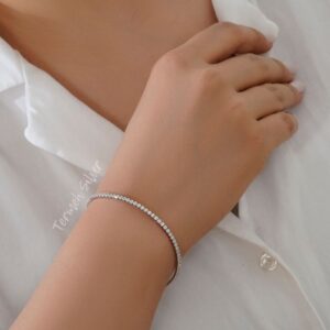 دستبند نقره تنیس کلاسیک DT 1233 4 دستبند نقره تنیس کلاسیک DT 1233 3