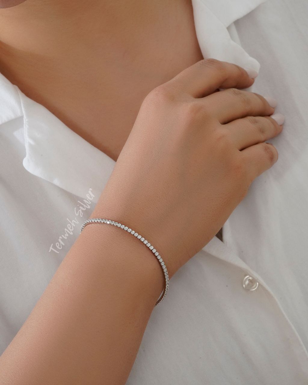 دستبند نقره تنیس کلاسیک DT 1233 1 دستبند نقره تنیس کلاسیک DT 1233