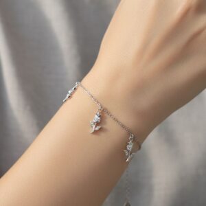 دستبند نقره طرح گل لاله DT 1245 11