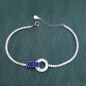 دستبند نقره طرح تنیس رویال بلو DT 1230