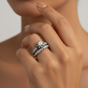حلقه پشت حلقه نقره گل HPH 1030 4