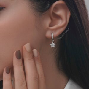 گوشواره نقره ستاره درخشان GT 1208 12 گوشواره نقره ستاره درخشان GT 1208 11