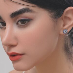 گوشواره نقره چشم نظر GT 1204 12 گوشواره نقره چشم نظر GT 1204 11