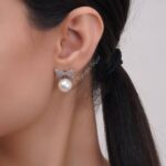 گوشواره نقره مدل مروارید و پاپیون GT 1198 41