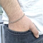 دستبند نقره مردانه طرح هرمس 1045 39