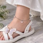 پابند نقره بچگانه طرح پروانه PT 1074 23