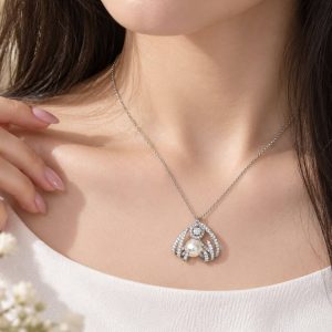 گردنبند نقره مروارید مجلسی MT 1333 17 گردنبند نقره مروارید مجلسی MT 1333 16