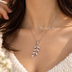 گردنبند نقره برگ MT 1340 1