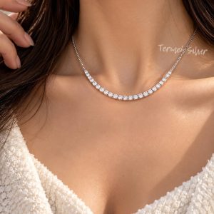 گردنبند نقره تنیسی MT 1342 14