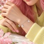 دستبند نقره پروانه نگینی DT 1258 18