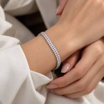 دستبند نقره تنیسی دو لاین DT 1261 42