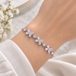 دستبند نقره پروانه نگین دار DT 1263 42
